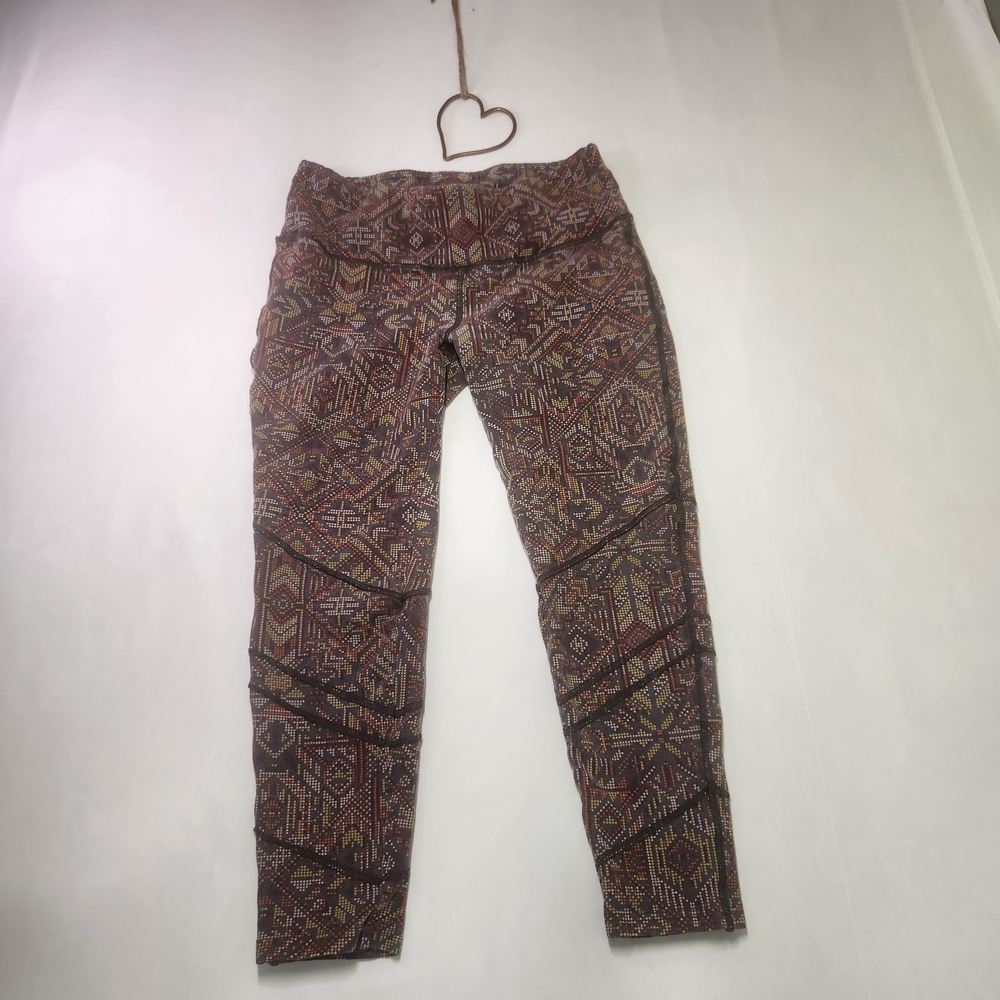⭐️PRANA Chetan Capri Leggings Small Aztec Southwest Geometric Hemp Blend Yoga